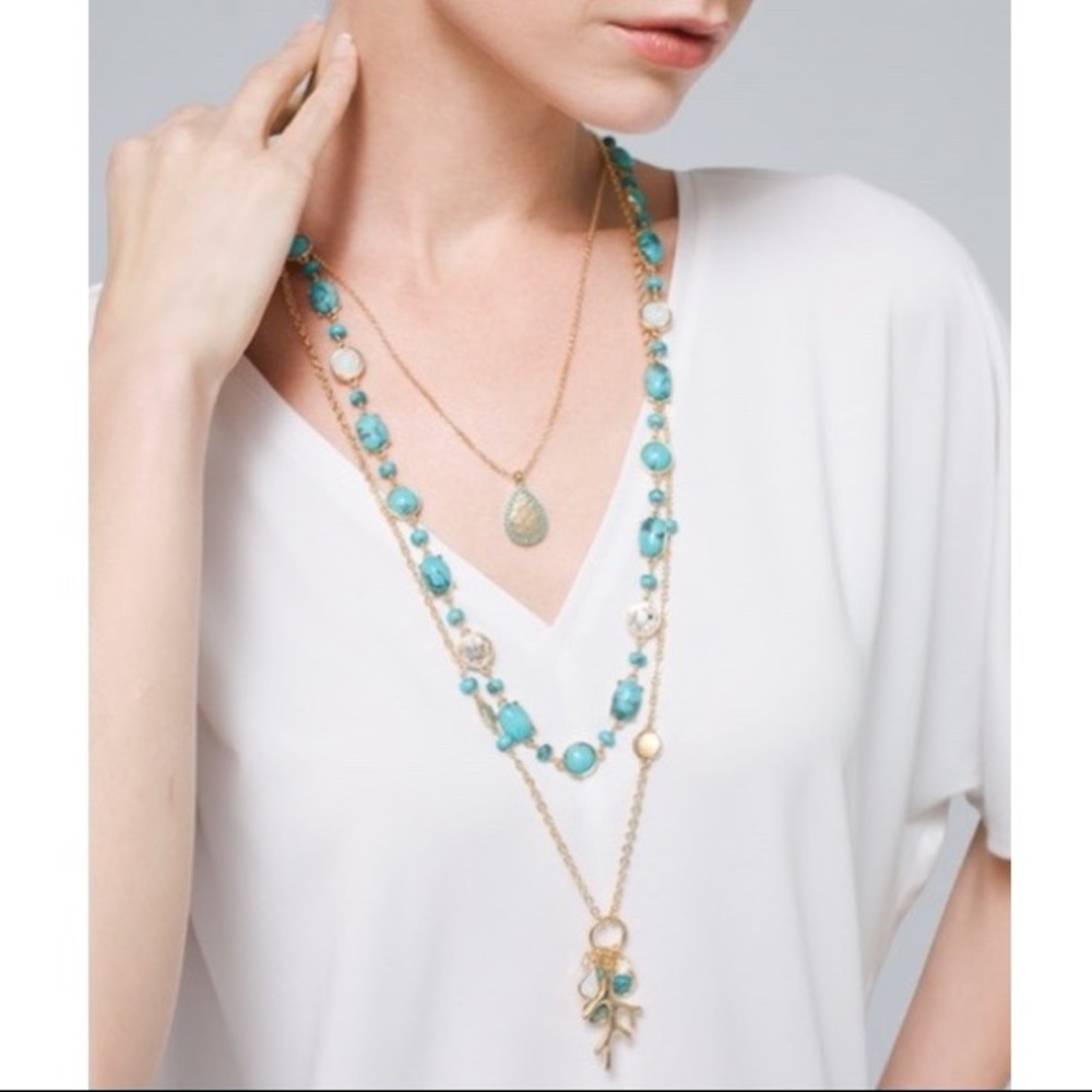 WHBM CONVERTIBLE MULTI-ROW NECKLACE
